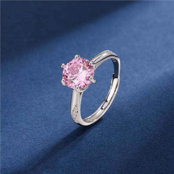 1 CT GRA CERTIFIED PINK MOISSANITE 925 ST. SILVER