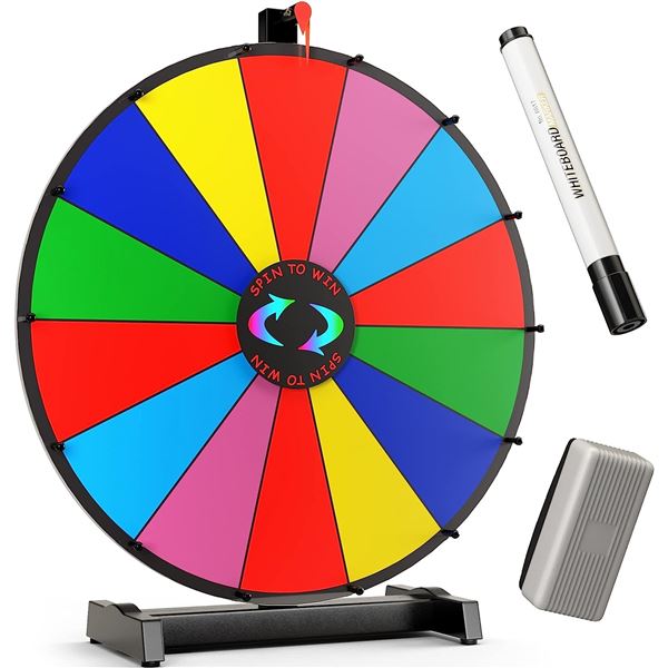 NEW T-SIGN TABLETOP SPINNING PRIZE WHEEL 18  BLACK