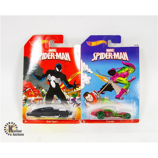 2 NEW SEALED SPIDERMAN HOTWHEELS