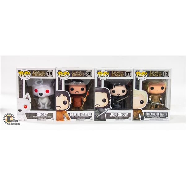 4 GAME OF THRONES POP FIGURES (JON SNOW,