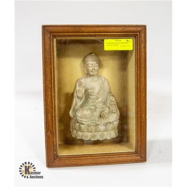 3D FRAMED BUDDAH FIGURINE, WOODEN FRAME