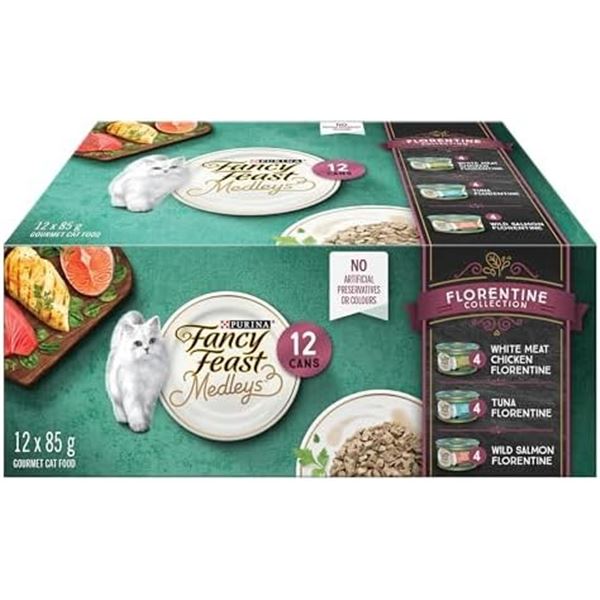 BOX OF 12 X 85G CANS FANCY FEAST FLORENTINE