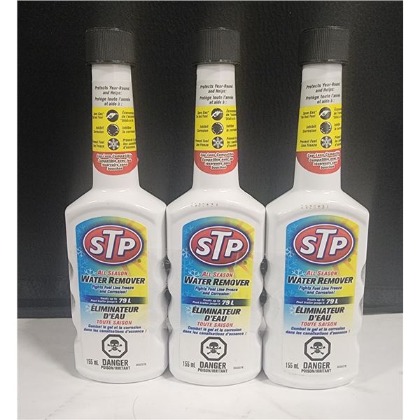 3 NEW BOTTLES OF STP ALL SEASON WATER REMOVER