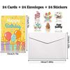 Image 3 : NEW 24 PACK OF BIRTHDAY CARDS WITH ENVELOPES AND