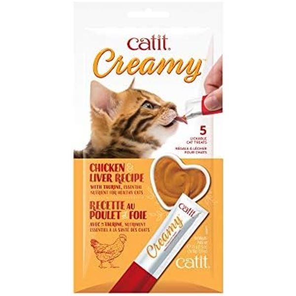 BOX WITH 12 5 PACKS OF CATIT CREAMY CHICKEN LIVER