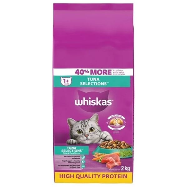 2KG BAG OF WHISKAS TUNA SELECTIONS CAT FOOD