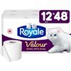 NEW ROYALE VELOUR TOILET PAPER 12 PACK=48 ROLLS