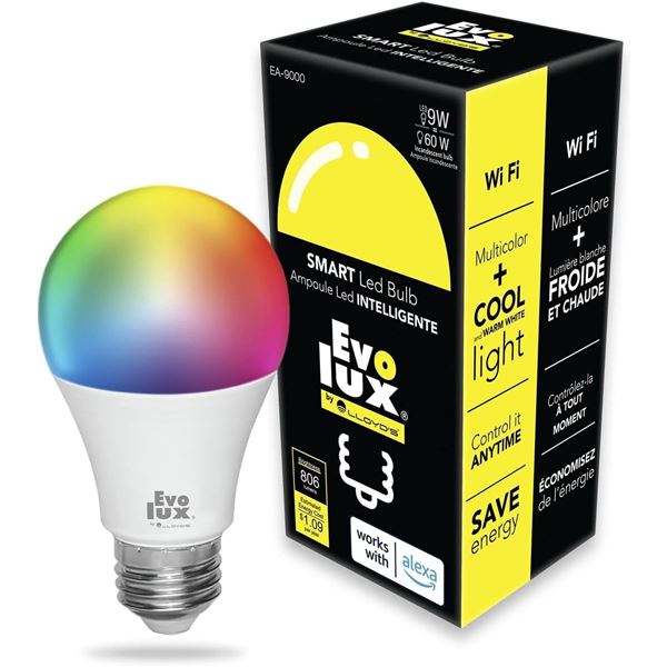 THREE NEW EVO LUX WIFI SMART LED BULBS MULTICOLOR