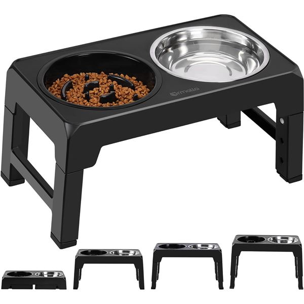 NEW VEEHOO ADJUSTABLE HEIGHT PET FEEDING STATION