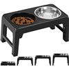 Image 1 : NEW VEEHOO ADJUSTABLE HEIGHT PET FEEDING STATION