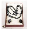 Image 1 : BLACK STONE 30"-NECKLACE AND