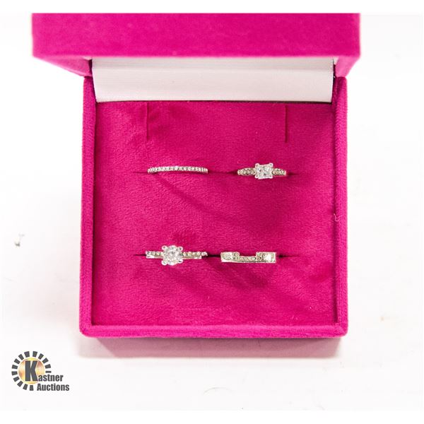 SET OF 4 RINGS IN GIFT BOX SZS 8, 8.25, 8.5 & 8.75