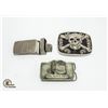 Image 1 : BOX WITH 3 BELT BUCKLES INCLUDING SKULL