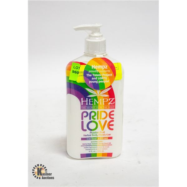 500ML BOTTLE OF HEMPZ PRIDE LOVE MOISTURIZER