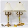 Image 1 : PAIR OF VINTAGE LAMPS WITH CHALKWARE ARMS