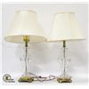 Image 1 : PAIR OF VINTAGE GLASS TABLE LAMPS 31"