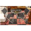 Image 1 : BALCONY BISTRO SET- GLASS TOP TABLE & 2 CHAIRS