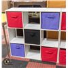 Image 1 : 9 SPACE "CUBBY" STYLE SHELVING UNIT W/ FABRIC BINS