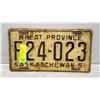 Image 1 : 1951 SASKATCHEWAN LICENSE PLATE
