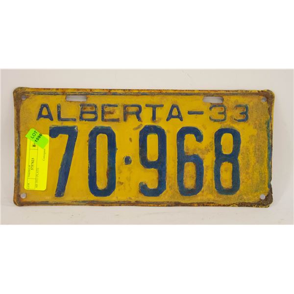 AB 1933 PLATE