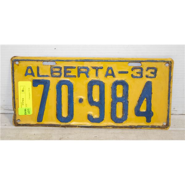 AB 1933 PLATE