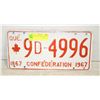 Image 1 : QUEBEC CONFEDERATION PLATE