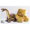 LARGE TEDDY BEAR AND DINOSAUR STUFFY