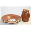 Image 1 : SHOWHOME ACCENT BOWL +VASE,WOVEN LEATHER,