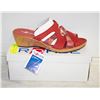 ROHDE 5486 RED lEATHER SLIDES SIZE 41/10