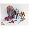 FLAT OF SPIDERMAN TOYS INCLUDES BUMP N' GO SPIDER-