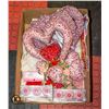 BOX OF VALENTINE'S DECOR INCL. HANGING