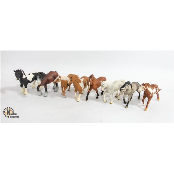 LOT OF 8 SCHLEICH HORSES