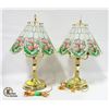 Image 1 : VINTAGE "TOUCH OF LIGHTS" GLASS/BRASS LAMPS- 23"