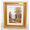 Image 1 : VINTAGE FRAMED OIL ORIGINAL "FOREST STREAM"
