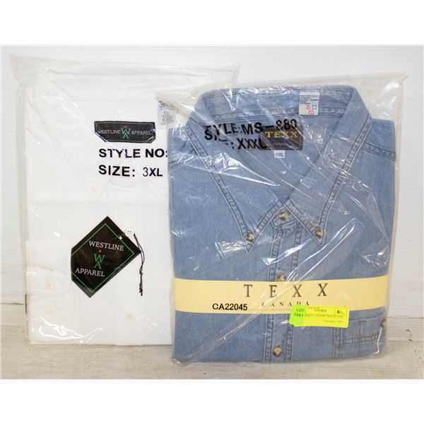 NEW SHIRTS 1DENIM/1WHITE SIZE 3XL