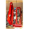 Image 1 : TOOL BOX W/ VARIOUS TOOLS: LEVELS, PLIERS,