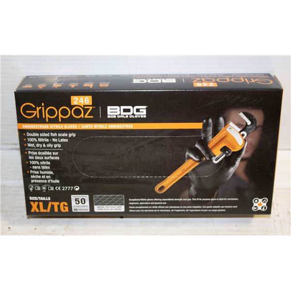 GRIPPAZ BDG DISPOSABLE GLOVES SIZE XL/G