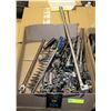 BOX W/ 150 SOCKETS AND SOCKET WRENCHES.