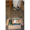 Image 1 : MISC FISHING SUPPLIES INCLUDES RODS, HOOKS, NET,