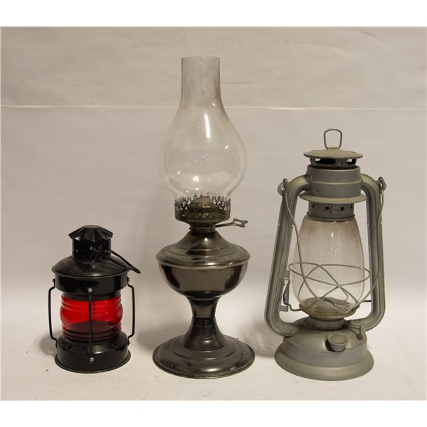 3 ANTIQUE LAMPS