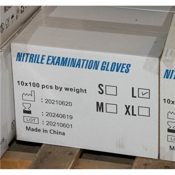 CASE WITH 1000 SZ LARGE NITRILE EXAM GLOVES