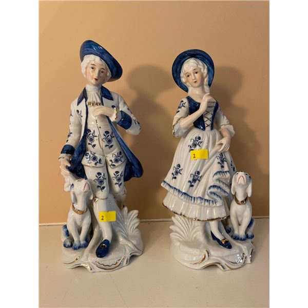 Assorted Collection Of Porcelain Figurines Male & Female Courting 11H