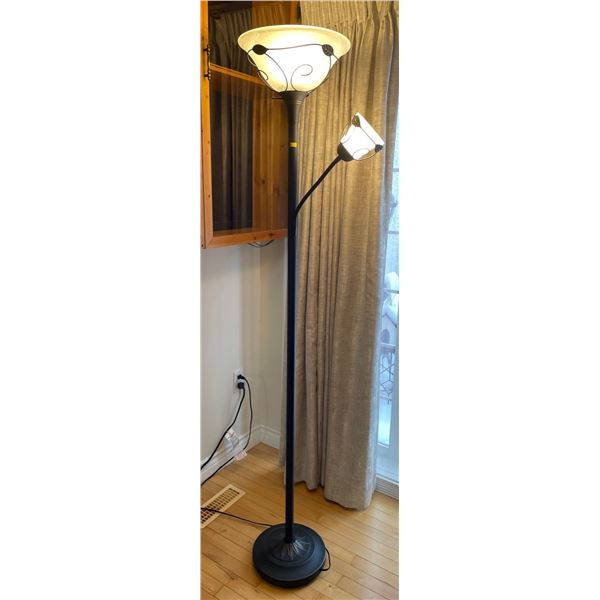 3 Setting Metallic Stand Lamp With Frosted Glass Sconces 72H