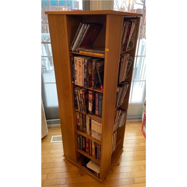 Rotating Entertainment Unit - Holds DVDs, CDs, VHS & More. Everything Included 19Lx19Wx52H