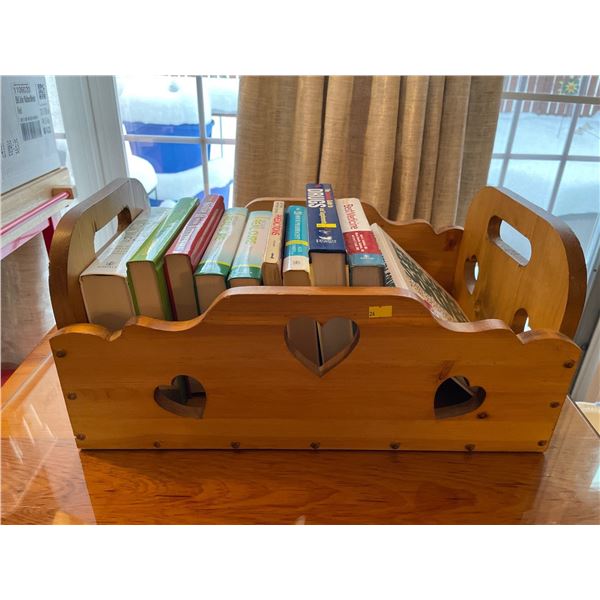 Hand Crafted Solid Wood Decorative Book Bin - Comes With All Books 21Lx14Dx10H