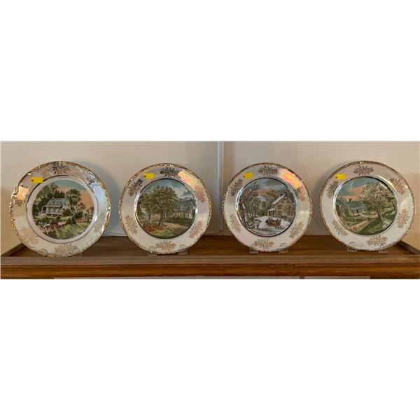 Assorted Collection Of Japanese Decorative Plates - Currier & Ives All Seasons