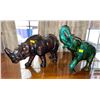 Image 1 : Rhinoceros Statue - Genunie Leather, Made in India & Ceramic Elephant