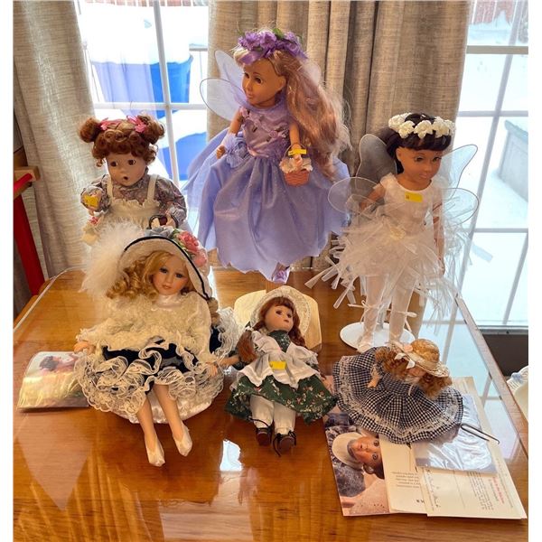 Assorted Collection Of  Dolls - Fairy Theme, Litte Miss Muffet & More 14H