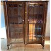 Image 1 : Antique Wooden Cabinet With Glass Shelves 