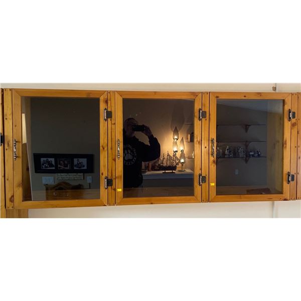 Solid Wood 3 Door Display Cabinet 61.5Lx11Dx24H